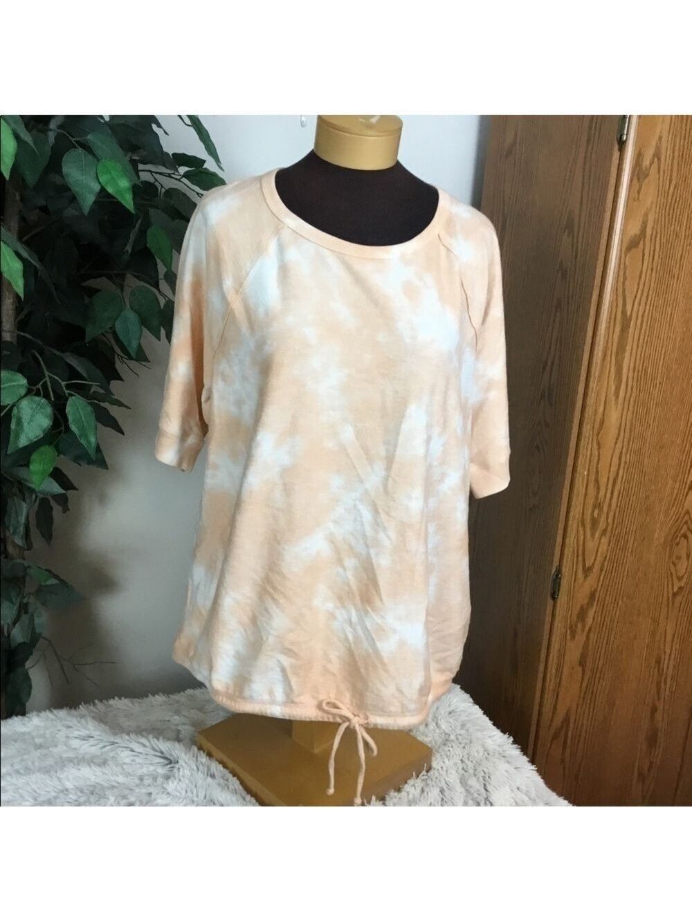 Sonomagoods for Life XXL stretch tie hem peach tie dye sweatshirt